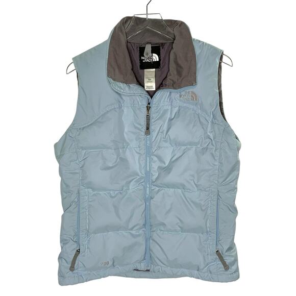 The North Face M Nuptse Puffer Vest Light Blue 700 Down Fill Zip Pockets - Picture 1 of 8